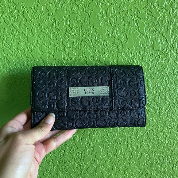 Guess Handbags - Black GUESS monogram pattern leather Wallet